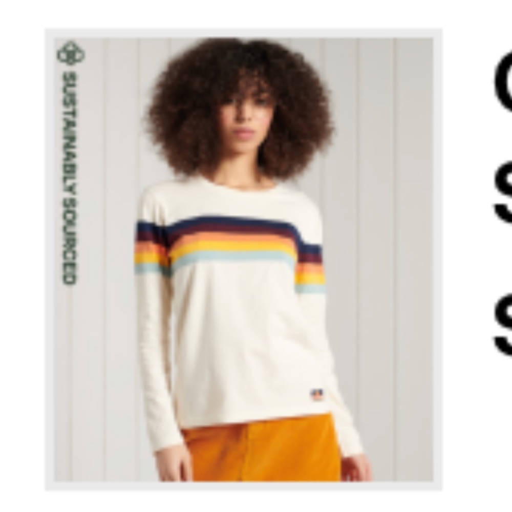 Organic long sleeve cali stripped too from Superdry